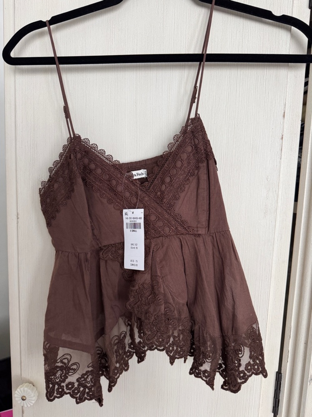 a new day Brown Lace-Trim Spaghetti Strap Cami